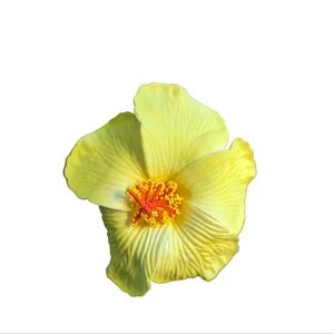Yellow Hawaiian Style Flower Hair Clip Accessory